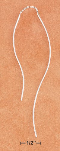 STERLING SILVER UNEVEN PLAIN WIRE "S" CURVE EAR THREADS