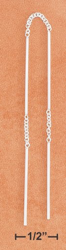 STERLING SILVER SEGMENTED BAR & CHAIN EAR THREADS