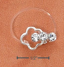 STERLING SILVER JELLYWIRE CLOUD W/ 3 CRYSTALS TOE RING