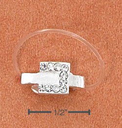 STERLING SILVER JELLYWIRE BELTBUCKLE W/ CRYTALS TOE RING