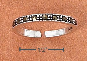 STERLING SILVER TWO MILLIMETER MARCASITE TOE RING