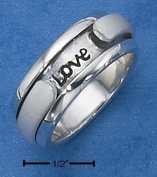STERLING SILVER "LIVE WITH ME & BE MY LOVE" SPINNER RING