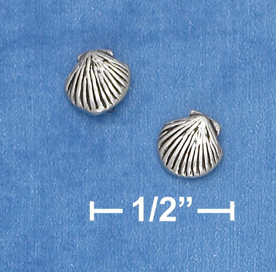 STERLING SILVER SHELL POST EARRINGS