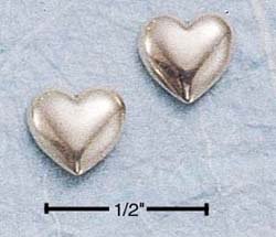 STERLING SILVER HP HEART POST EARRINGS