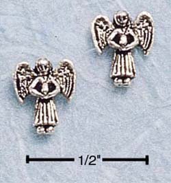 STERLING SILVER MINI GUARDIAN ANGEL POST EARRINGS