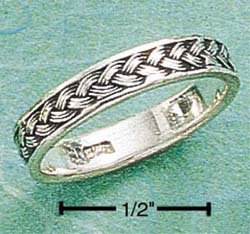 STERLING SILVER THIN ANTIQUED BRAID BAND