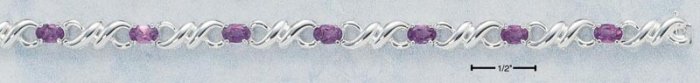 STERLING SILVER 7.5" AMETHYST SANMARCO LINK BRACELET