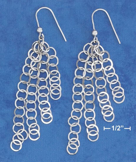 STERLING SILVER HP 4 STRAND EARS W/ INTERLOCKING FLAT CIRCLE STRANDS