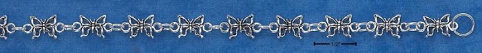STERLING SILVER 7" MINI BUTTERFLY BRACELET