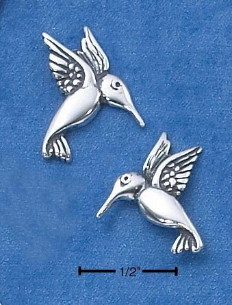 STERLING SILVER MEDIUM HUMMINGBIRD POST EARRINGS