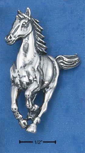 STERLING SILVER ANTIQUED RUNNING HORSE PENDANT