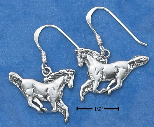 STERLING SILVER SMALL WILD STALLION DANGLE EARRINGS