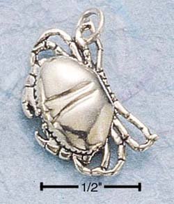 STERLING SILVER SMALL ANTIQUED CRAB CHARM