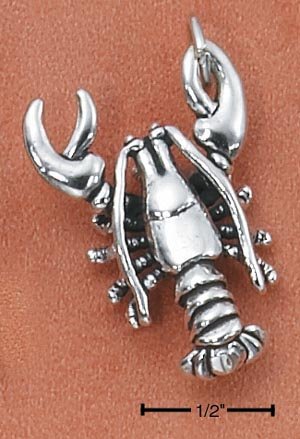 STERLING SILVER LARGE ANTIQUED LOBSTER CHARM