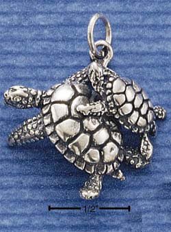 STERLING SILVER MOM & BABY TURTLE CHARM
