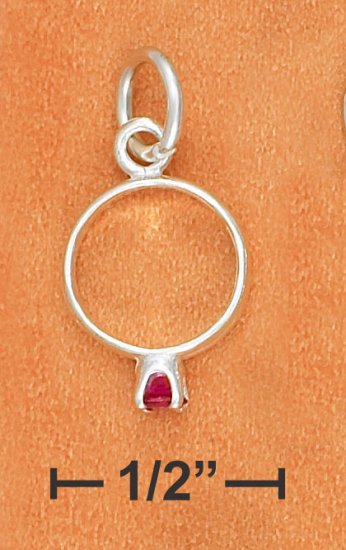 STERLING SILVER BIRTHSTONE RING WITH JANUARY CZ