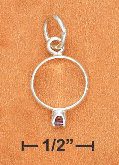 STERLING SILVER BIRTHSTONE RING WITH FEBRUARY CZ