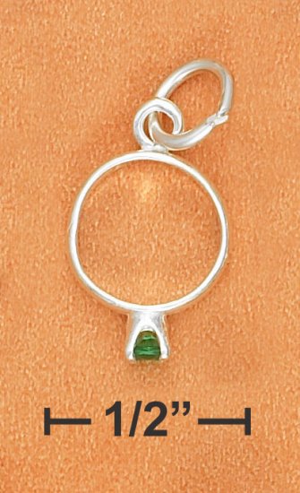 STERLING SILVER BIRTHSTONE RING WITH MAY CZ