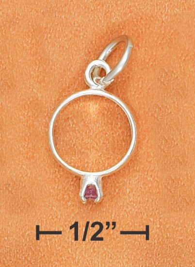 STERLING SILVER BIRTHSTONE RING WITH JUNE CZ