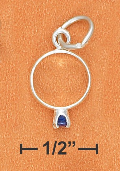 STERLING SILVER BIRTHSTONE RING WITH SEPTEMBER CZ