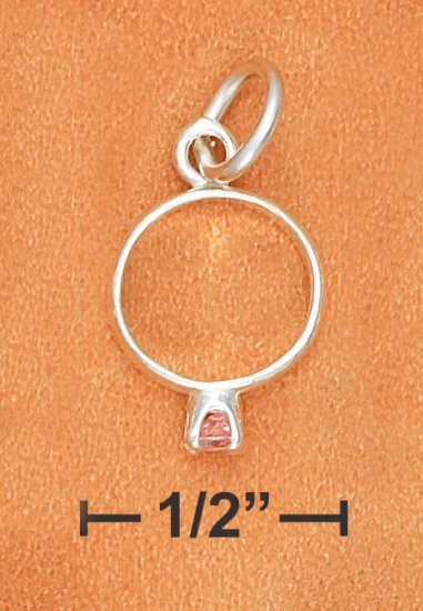 STERLING SILVER BIRTHSTONE RING WITH OCTOBER CZ