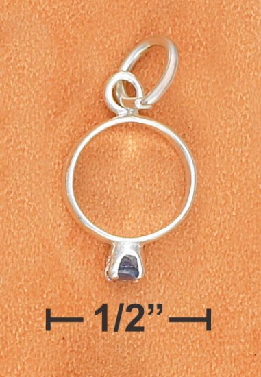 STERLING SILVER BIRTHSTONE RING WITH DECEMBER CZ