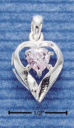 STERLING SILVER JUNE CZ HEART CHARM