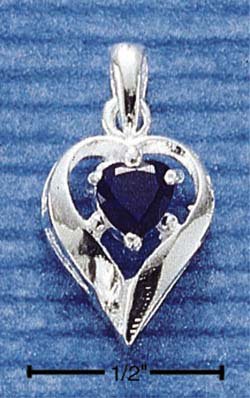 STERLING SILVER SEPTEMBER CZ HEART CHARM