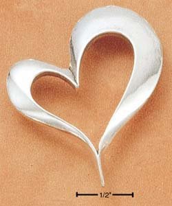 STERLING SILVER LARGE IRREGULAR HEART CHARM /PENDANT