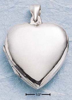 STERLING SILVER LARGE FLAT HP HEART LOCKET