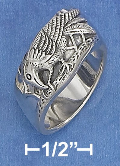 STERLING SILVER 11MM DIAGONAL RAVEN BAND