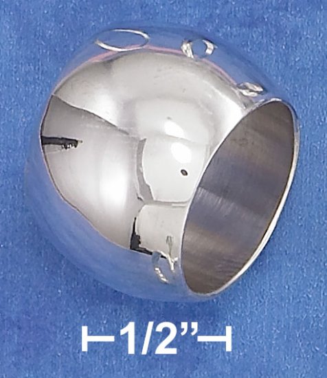 GORGEOUS STERLING SILVER HIGH POLISH HALF ROUND 16.5MM WIDE WEDDING BAND.