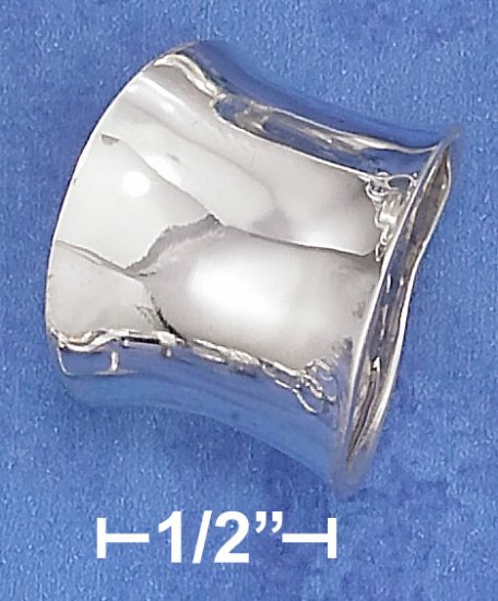 STERLING SILVER 18MM HIGH POLISH CONCAVE TAPERED BAND
