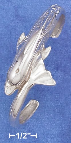 STERLING SILVER HP DOLPHIN CUFF BRACELET