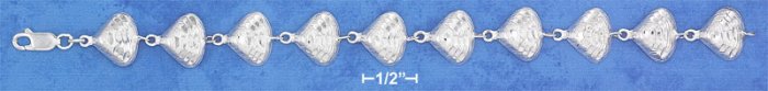 STERLING SILVER 7" CLAM SHELL LINK BRACELET