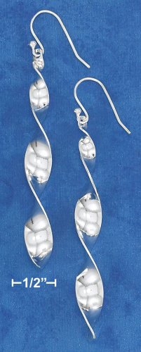 STERLING SILVER 8MM TWISTED NOODLE EARRINGS