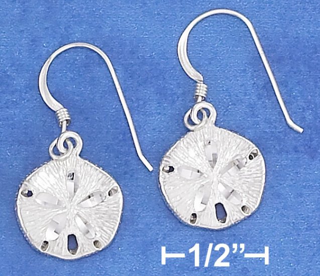 STERLING SILVER SATIN SANDDOLLAR EARRINGS