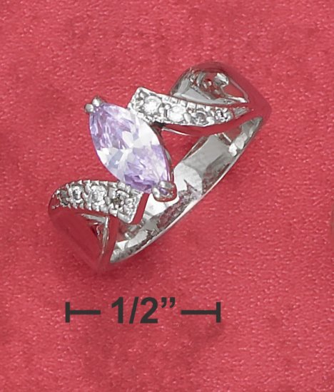 STERLING SILVER LAVENDER MARQUISE CZ RING