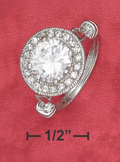 6ESTATE STYLE STERLING SILVER 6 2.75CT ROUND CZ RING