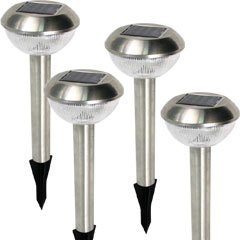 Pulp Top Stainless Steel Solar Lights (4 Pack)