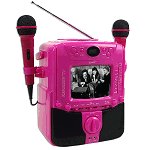 SuperSonic Dual Mic Karaoke Machine w/5" B/W Display (Pink)
