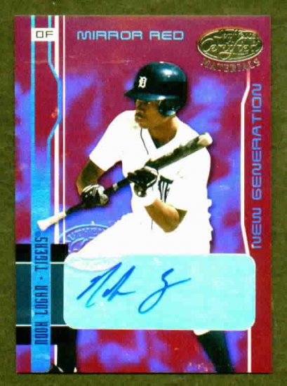 2003 Leaf Certified Red Nook Logan AUTO ROOKIE 14/100 Detroit Tigers