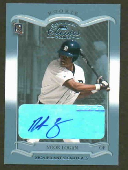 2003 Donruss Classics Nook Logan ROOKIE AUTO 240/427 Detroit Tigers