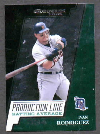 2005 Donruss Production Line Ivan Rodriguez #D 194/334 Detroit Tigers