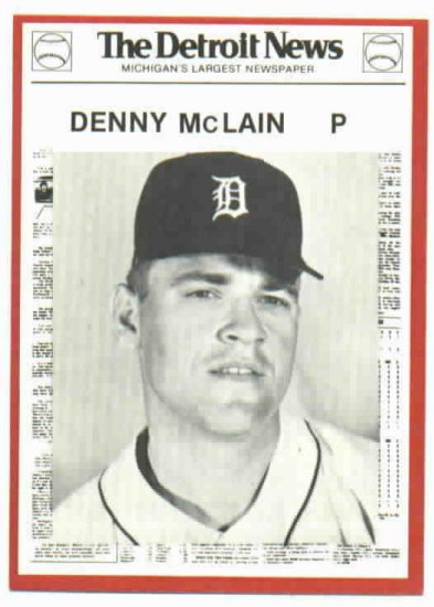 1981 Detroit News Denny McClain Oddball 1968 Tigers