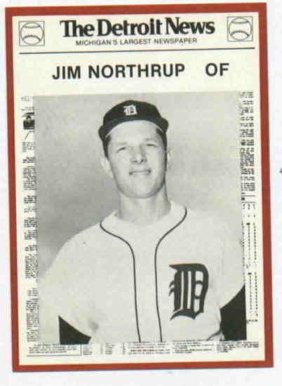 1981 Detroit News Jim Northrup Oddball Tigers 1968