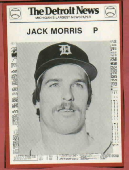 1981 Detroit News Jack Morris Oddball Tigers 1984