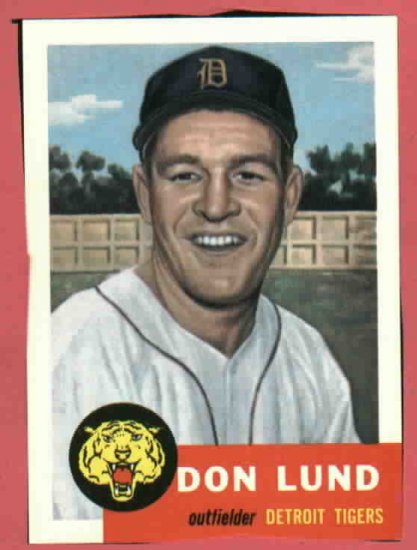 1953 Topps Archives Don Lund Detroit Tigers 1991