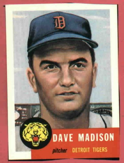 1953 Topps Archives Dave Madison Detroit Tigers 1991
