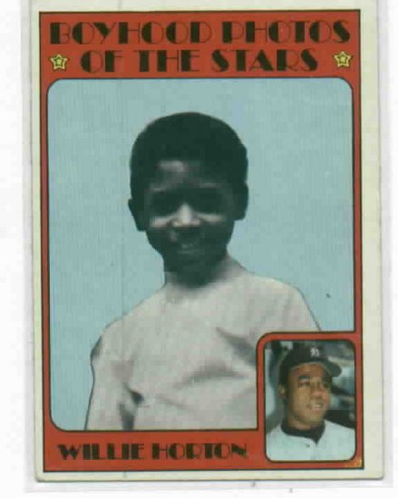 1972 Topps Willie Horton Detroit Tigers Boyhood Photo